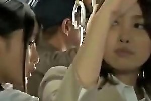 Japanese Schoolgirl Searches For Her Prey On Bus